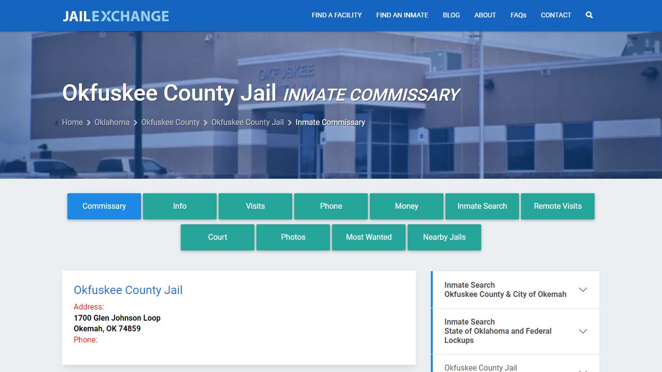 Inmate Commissary, Care Packs - Okfuskee County Jail, OK
